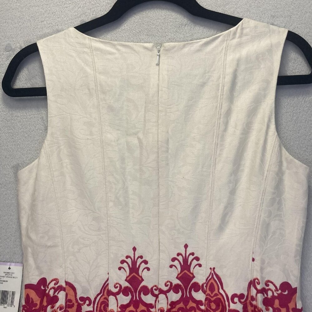 NWT A-Line Paisley Dress Womens 6 Red Pink White Sleeveless Holiday Feminine - Picture 10 of 14